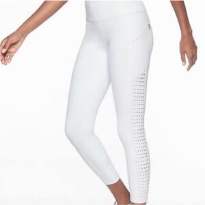 Athleta WhiteLeggings with Laser-Cut